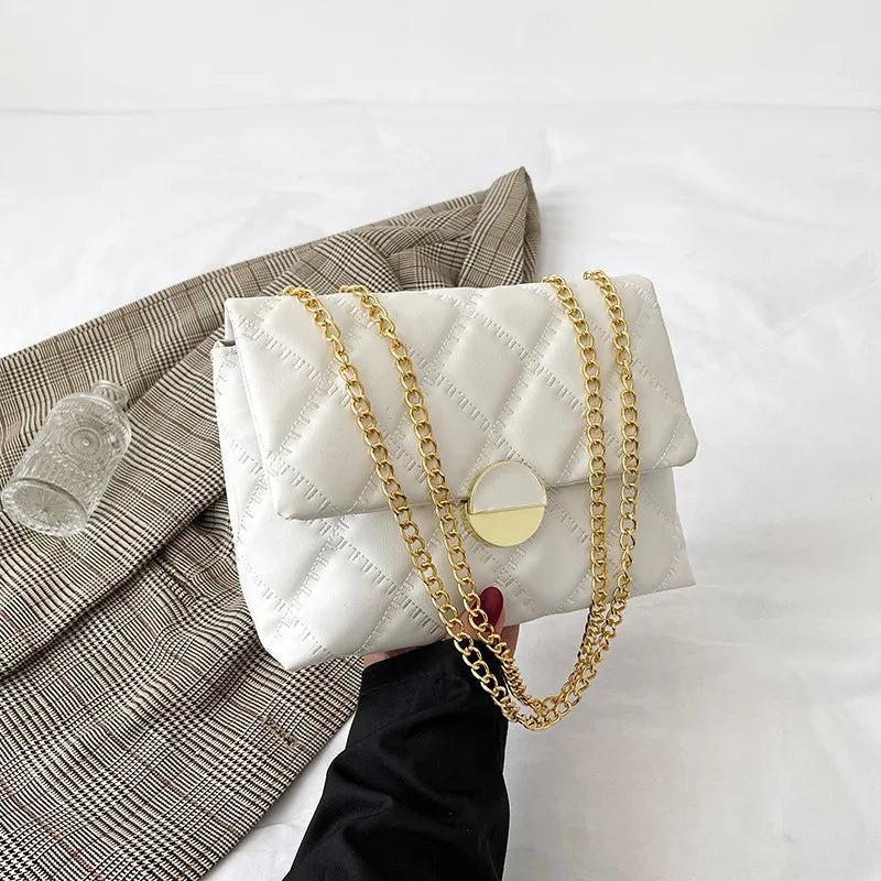 Plaid Quilted Women's Shoulder Bag Chain Crossbody Bag