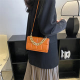 Plaid Quilted Shoulder Bag Chain Crossbody Handbag