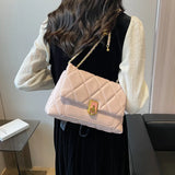 Plaid Quilted Women's Crossbody Bag with Chain Strap
