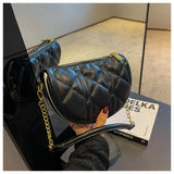 Plaid Chain Crossbody Handbag