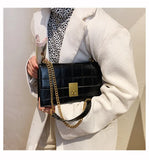 Plaid Quilted Women's Shoulder Bag Chain Handbag Small Flap Crossbody Bag