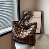 Plaid Quilted Women's Shoulder Bag Crossbody Bag Large Flap Handbag