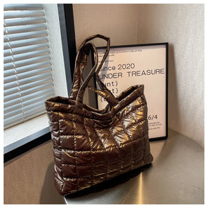 Plaid Quilted Women's Shoulder Bag Crossbody Bag Large Flap Handbag