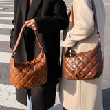 Plaid Quilted Women's Shoulder Bag SimpleHandbag Large Square Crossbody Bag