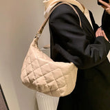 Plaid Quilted Women's Shoulder Bag SimpleHandbag Large Square Crossbody Bag