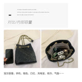 Plaid Quilted Women's Backpack Soft PU Chain School Bag Small Travel Bag