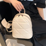 Plaid Quilted Women's Backpack School Bag Travel Bag