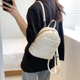 Plaid Quilted Women's Backpack School Bag Travel Bag