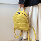 Plaid Quilted Women's Backpack School Bag Travel Bag