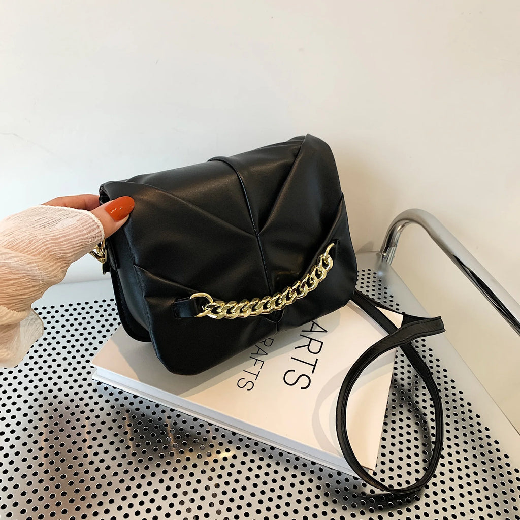 Pleated Crossbody Bag for Women Lady Handbag