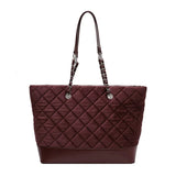 Quilted Padding Women's Shoulder Bag Chain Crossbody Bag Large Flap Handbag