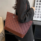 Quilted Padding Women's Shoulder Bag Chain Crossbody Bag Large Flap Handbag