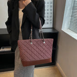 Quilted Padding Women's Shoulder Bag Chain Crossbody Bag Large Flap Handbag