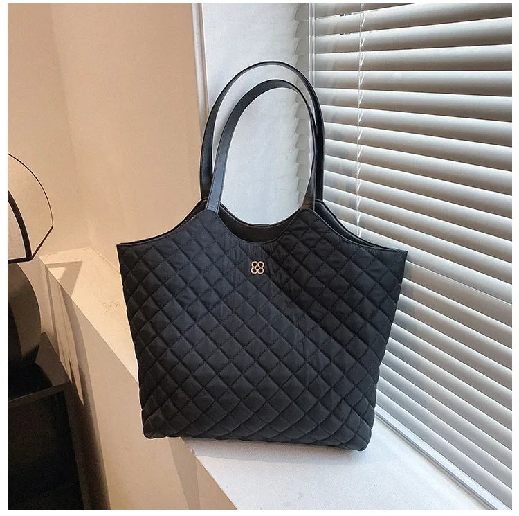 Quilted Padding Women's Shoulder Bag Crossbody Large Flap Handbag