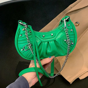 Leather Crossbody Bag for Women Underarm Handbag