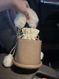 Small Bucket Handbag Purse Women Shoulder Crossbody Bags Retro MINI