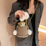 Small Bucket Handbag Purse Women Shoulder Crossbody Bags Retro MINI