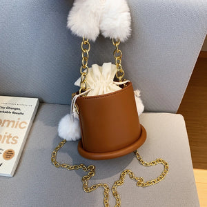 Small Bucket Handbag Purse Women Shoulder Crossbody Bags Retro MINI