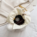 Small Bucket Handbag Purse Women Shoulder Crossbody Bags Retro MINI