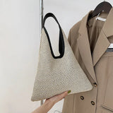Straw Women's Crossbody Bag Half Moon Handbag