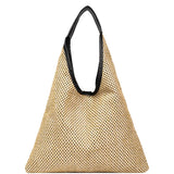 Straw Women's Crossbody Bag Half Moon Handbag