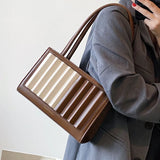 Stripe Printed Women's Shoulder Bag Contrast Crossbody Bag