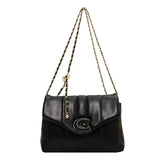Stripe Printed Women's Shoulder Bag Chain Crossbody Flap Handbag