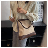 Suede Crossbody Bag Large Flap Handbag