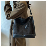 Suede Crossbody Bag Large Flap Handbag