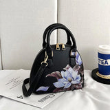Flower Printed Shoulder Bag Tote Crossbody Handbag