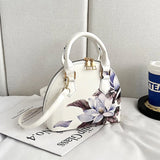 Flower Printed Shoulder Bag Tote Crossbody Handbag
