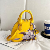 Flower Printed Shoulder Bag Tote Crossbody Handbag