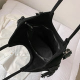 Triangle Handbag Long Tassel Shoulder Bag Large Capacity Faux Suede Crossbo