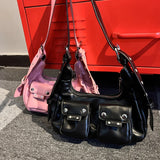 Motorc Style Half Moon Underarm Shoulder Bag