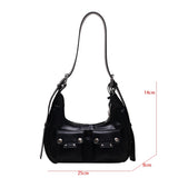 Motorc Style Half Moon Underarm Shoulder Bag