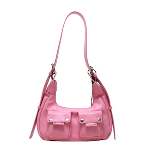 Motorc Style Half Moon Underarm Shoulder Bag