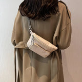 Leather Waist Bag Women High Fanny Pack Female Chest Bags Belt Bag