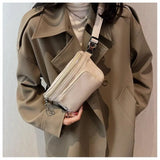 Leather Waist Bag Women High Fanny Pack Female Chest Bags Belt Bag