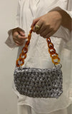 Acrylic Chain Crossbody Bag Flap Handbag for Women