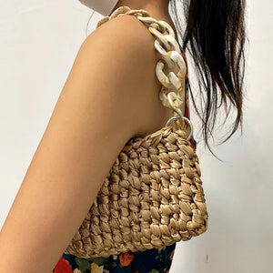 Acrylic Chain Crossbody Bag Flap Handbag for Women