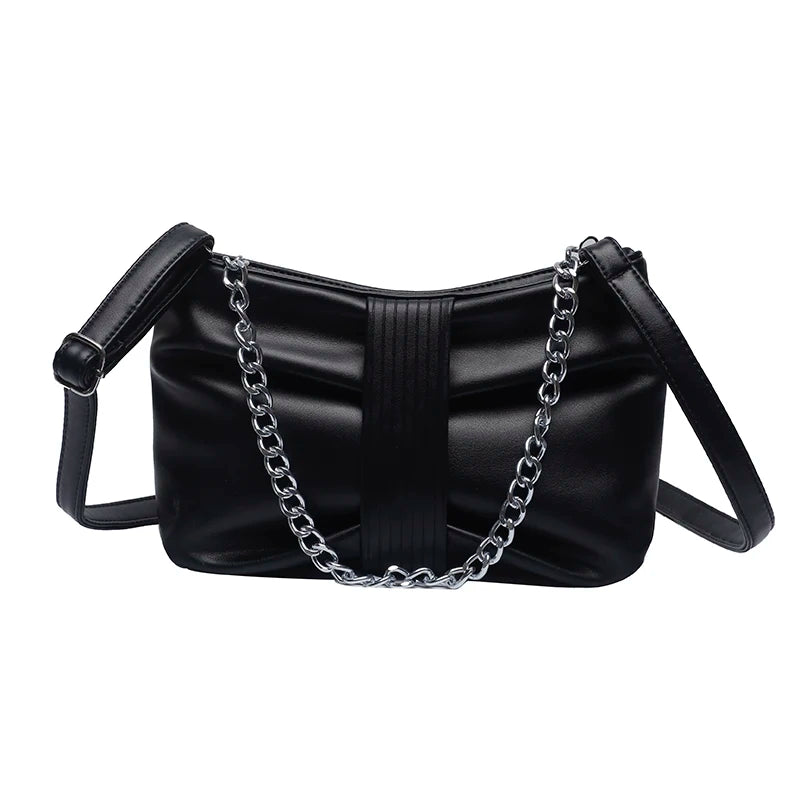 Women's Chain Crossbody Bag Quilted Top Handle Satchel Handbag