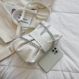Women's Chain Crossbody Bag Quilted Top Handle Satchel Handbag