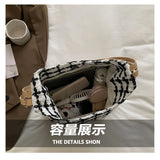 Wool Women's Crossbody Bucket Handbag