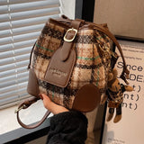 Woolen Cloth Women's Shoulder Bag Lock Crossbody Bag