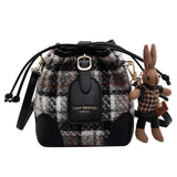 Woolen Cloth Women's Shoulder Bag Lock Crossbody Bag