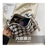 Plaid Quilted Crossbody Bag with Chain Strap
