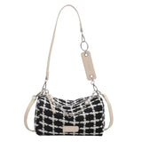 Plaid Quilted Crossbody Bag with Chain Strap