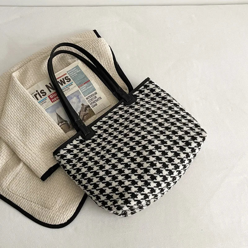Woolen Printing Women's Shoulder Bag Handbag Large Square Winter Tote Shopping B