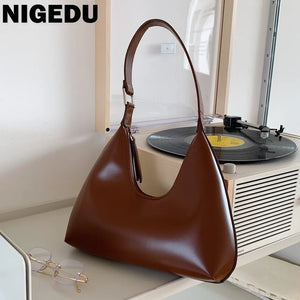 Zipper Handbags for Women PU Leather Casual Shoulder Bag