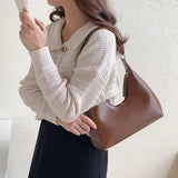 Zipper Handbags for Women PU Leather Casual Shoulder Bag
